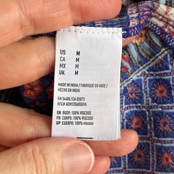 American Eagle Dress Colorful Patchwork Print Mini Boho Dress Size M - Picture 11 of 12